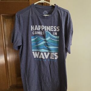 Life is Good Blue Graphic T-Shirt